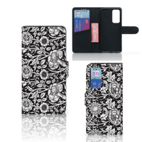 Huawei P40 Hoesje Black Flowers - thumbnail