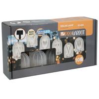 Feestverlichting lichtsnoer - wit - 10 LED lampen - warm wit - 270 cm - Solar