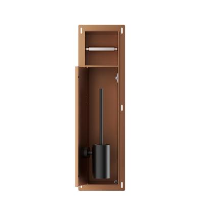 Toiletrol- en Borstelhouder Inbouw BWS Milan Betegelbaar Geborsteld Brons Koper Boss & Wessing