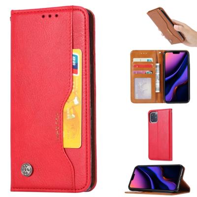 Knead huidtextuur horizontaal Flip lederen case voor iPhone 11 Pro Max met foto frame & houder & kaartsleuven & portemonnee (rood)