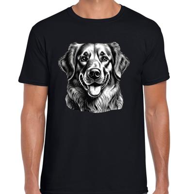 Cadeau/verkleed T-shirt heren - zwart - Golden Retriever hond - honden liefhebber