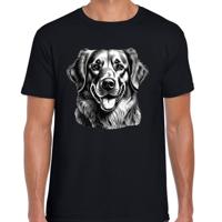 Cadeau/verkleed T-shirt heren - zwart - Golden Retriever hond - honden liefhebber