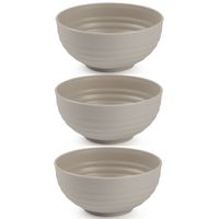 Set van 6x kommetjes/schaaltjes - Dessert/ontbijt - Kunststof - D13 cm - Taupe