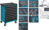 HAZET Gereedschapwagen - Assistent 179N - assortiment 179N-8-2700/296 - 296-delig - Laden, ondiep: 7× 81 x 522 x 398 mm - Laden, diep: 1× 166 x 522 x