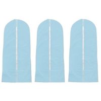 3x Beschermhoes voor kleding blauw 137 x 60 cm   -