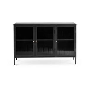 Olivine Katja Sideboard Dressoir Zwart - Metaal - Glas - 132 cm