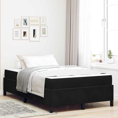 Bedframe Anders Zwart en Wit en Zwart 120 x 200 cm Fluweel