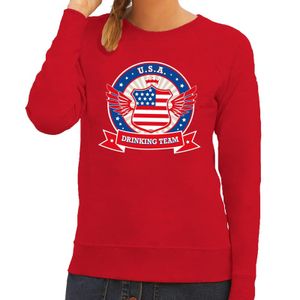 Rood USA drinking team sweater dames