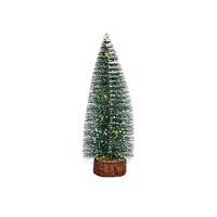 Krist+ Mini decoratie kerstboompje - met licht - H30 cm - groen - kunststof   -