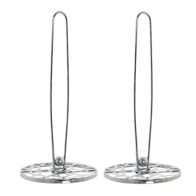 2x stuks RVS keukenrolhouders zilver met bloemetjespatroon D14 x H29 cm
