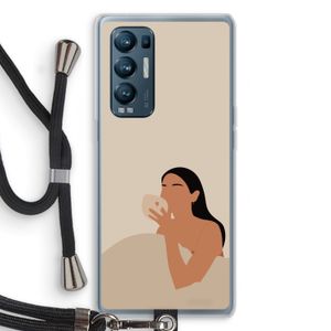 Fresh coffee: Oppo Find X3 Neo Transparant Hoesje met koord