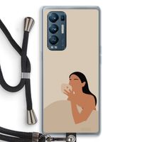 Fresh coffee: Oppo Find X3 Neo Transparant Hoesje met koord