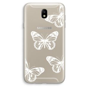 White butterfly: Samsung Galaxy J7 (2017) Transparant Hoesje