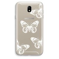 White butterfly: Samsung Galaxy J7 (2017) Transparant Hoesje