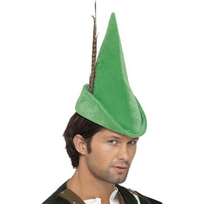Luxe Robin Hood verkleed hoed - fluweel - groen - voor volwassenen