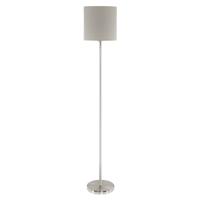 Eglo VloerlampPasteri 28cm nikkel mat met lichtbruine kap - 95167