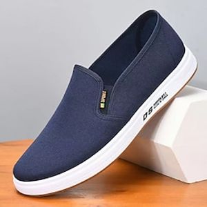 Voor heren Instappers en instappers Instapsneakers Wandelen Klassiek Casual Buiten Dagelijks Canvas Ademend Leegloper Zwart blauw leuze Herfst Lightinthebox