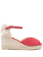 Castañer espadrilles 70 mm en cuir à talon - Rouge