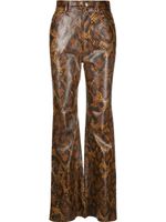 Nanushka pantalon droit à effet peau de serpent - Marron