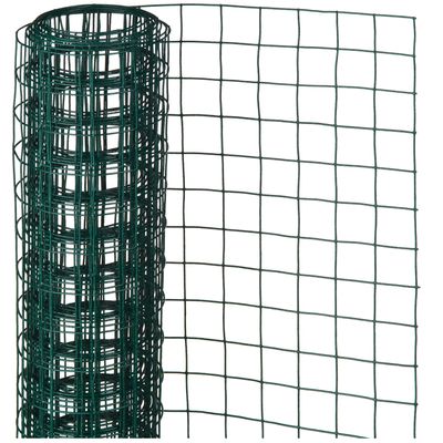 Schermgaas - groen - geplastificeerd staal - 100 x 500 cm - vierkant maaswijdte 25 x 25 mm
