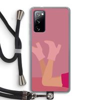 Pink boots: Samsung Galaxy S20 FE / S20 FE 5G Transparant Hoesje met koord Pink boots: Samsung Galaxy S20 FE / S20 FE 5G Transparant Hoesje met koord