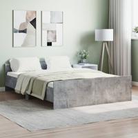 Bedframe met hoofd- en voeteneinde betongrijs 135x190 cm