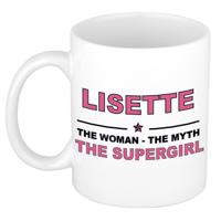 Lisette cadeau mok - Woman Myth Supergirl - naam koffiemok - 300 ml - collega - moederdag