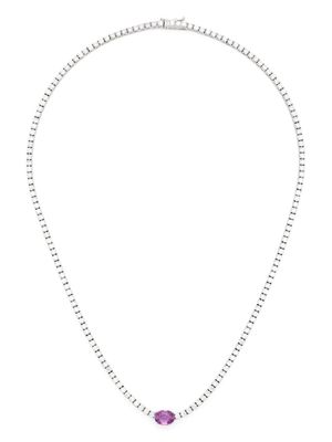 ROSEKEY collier en or blanc 18ct serti de saphirs - Argent