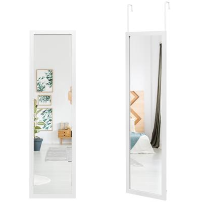 Passpiegel 120 x 33 cm Deurhaken voor Ophangen aan Deur of Muur Ideaal voor Slaapkamer Wit