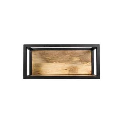 HSM Collection wandbox Levels - naturel/zwart - 55x18x25 cm - Leen Bakker