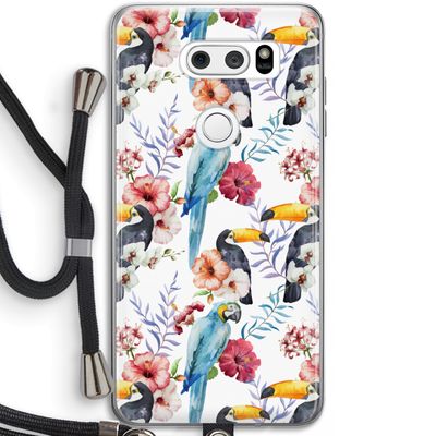 Bloemen tukan: LG V30 Transparant Hoesje met koord