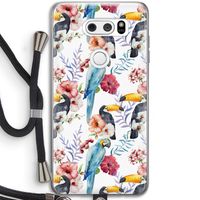 Bloemen tukan: LG V30 Transparant Hoesje met koord