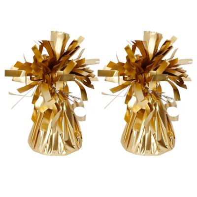 Ballon gewichtjes - 2x - mat goud - 170 gram - helium ballontrosjes