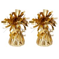 Ballon gewichtjes - 2x - mat goud - 170 gram - helium ballontrosjes