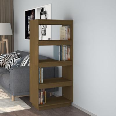 Boekenkast/kamerscherm massief grenenhout honingbruin