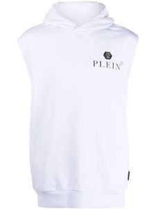 Philipp Plein hoodie sans manches à logo imprimé - Blanc