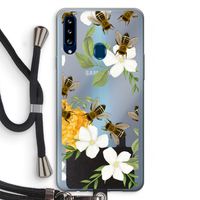 No flowers without bees: Samsung Galaxy A20s Transparant Hoesje met koord