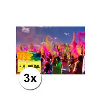 3 zakjes Holi festival kleurpoeder geel