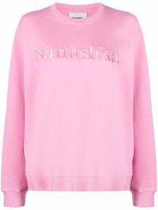 Nanushka sweat oversize à logo brodé - Rose