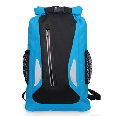 Outdoor waterdichte droge dubbele schouderband tas droge zak PVC vat tas capaciteit: 25L (blauw)