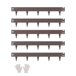 VEVOR gazonrandenset van 5 perkranden 990x156x1,5mm bruin