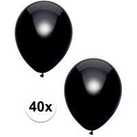 Feest ballonnen - metallic zwart - 40x stuks - 30 cm - verjaardag versiering Feest ballonnen - metallic zwart - 40x stuks - 30 cm - verjaardag versiering