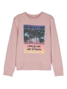 Zadig & Voltaire Kids sweat en coton à imprimé graphique - Rose