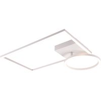 LED Plafondlamp - Plafondverlichting - Trion Viyona - 24W - Natuurlijk Wit 4000K - Dimbaar - Rechthoek - Mat Wit - Aluminium