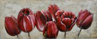 Schilderij - Metaalschilderij - Tulpen, 150x60cm - thumbnail