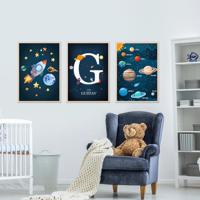 Posters - Raketten en Planeten / Gepersonaliseerd / Set van 3