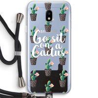 Cactus quote: Samsung Galaxy J3 (2017) Transparant Hoesje met koord