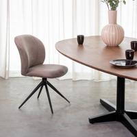 LABEL51 Eetkamerstoel Kimo - Naturel - Boucle - Black Frame