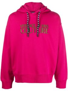 Versace Jeans Couture hoodie à logo brodé - Rose