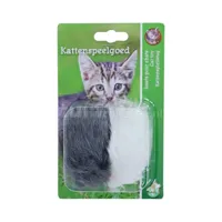 Boon Kattenspeelgoed Bontmuis Grijs/Wit 7,5cm 2st